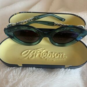 Brighton Green Sunglasses with Chain Accents